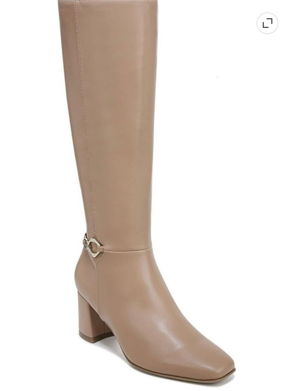 Naturalizer Nude Leather Knee High Block Heel Horsebit Riding Boots Size 10